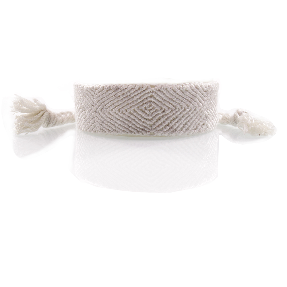 pure white single tone friendship bracelet misangas handwoven cotton embroidery cord versatile summer bracelet