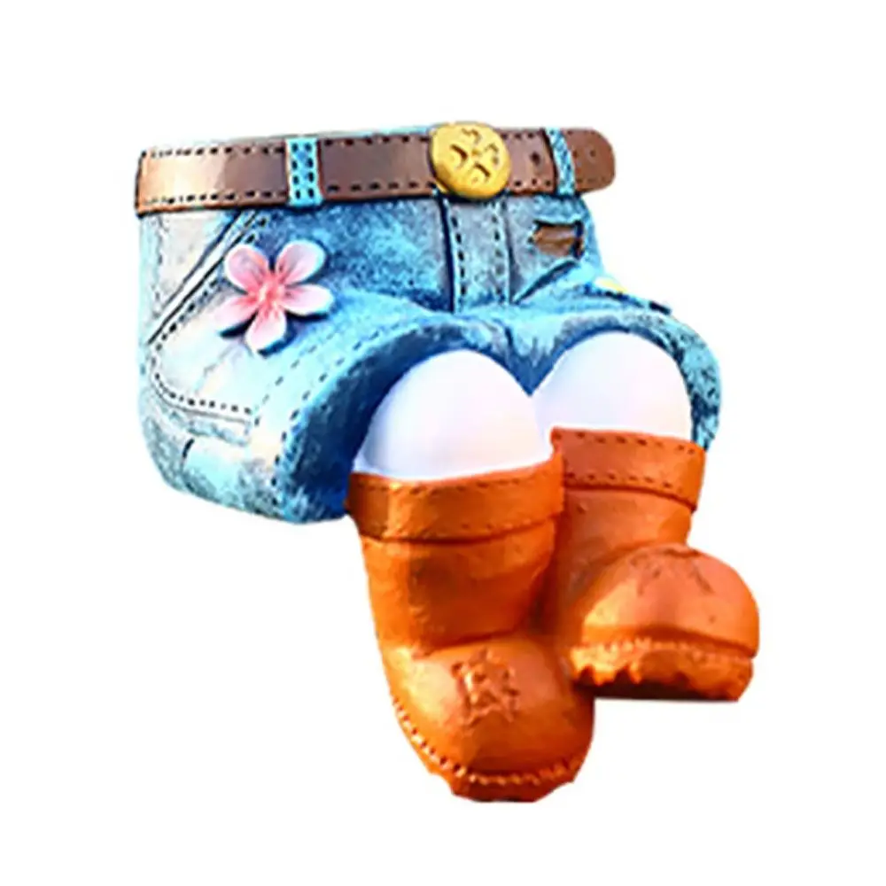 2025 Denim Broek Bloempot Duurzame Pastorale Stijlen Thuis Ornament Succulente Pot Hars Plant Containers: Rood