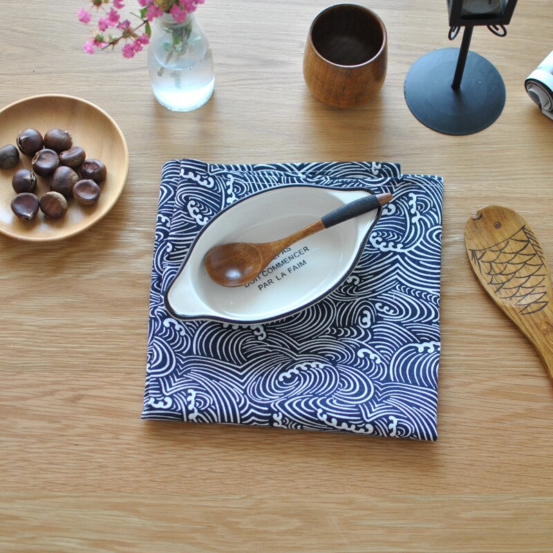 Traditionel japansk stil placemats sushi serviet stil lu du mad fotograferet bomuld linned stof klud baggrund klud puder