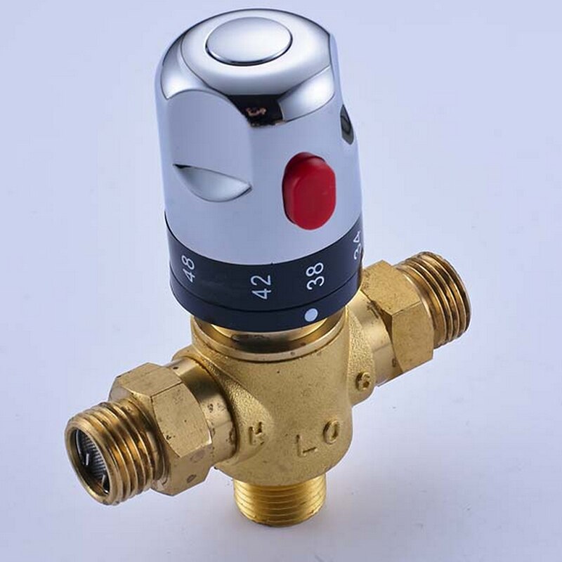 Chrome Finshed Thermostatic Valve G1/2 Water mixers Constant Temperature Mixing Valve with Brass