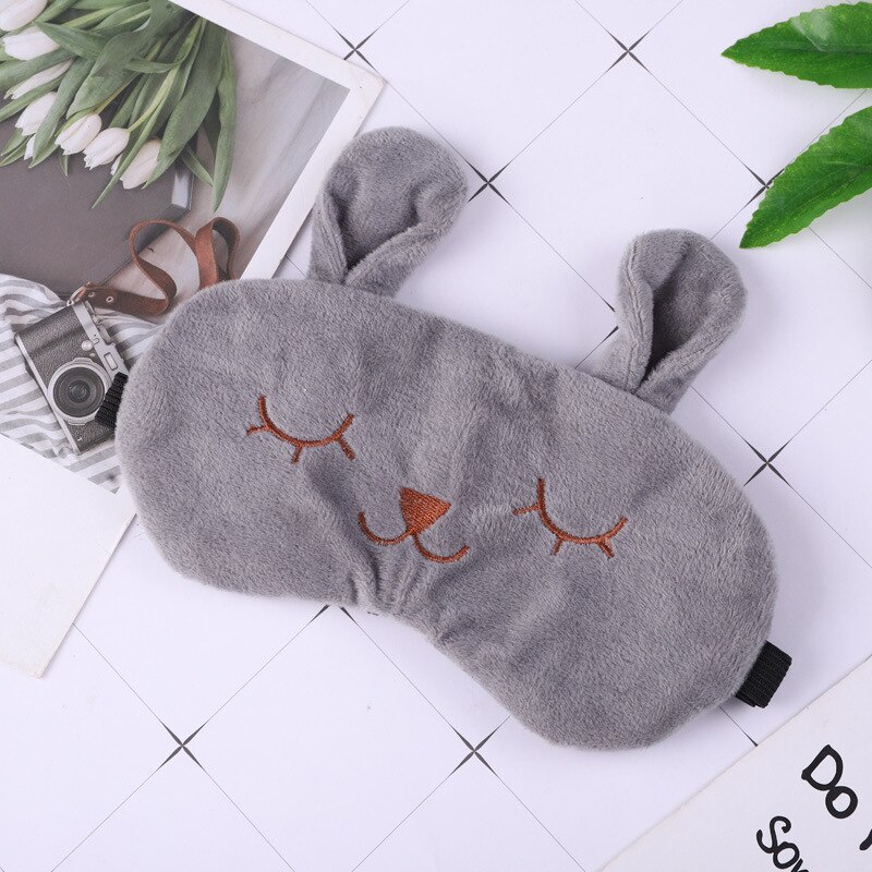 1pc Baumwolle Kreative Schöne Cartoon für Auge Reise Entspannen Schlaf-beihilfen Eye Patch Einstellbare Elastische Strap Schlaf Augenbinde: Grey