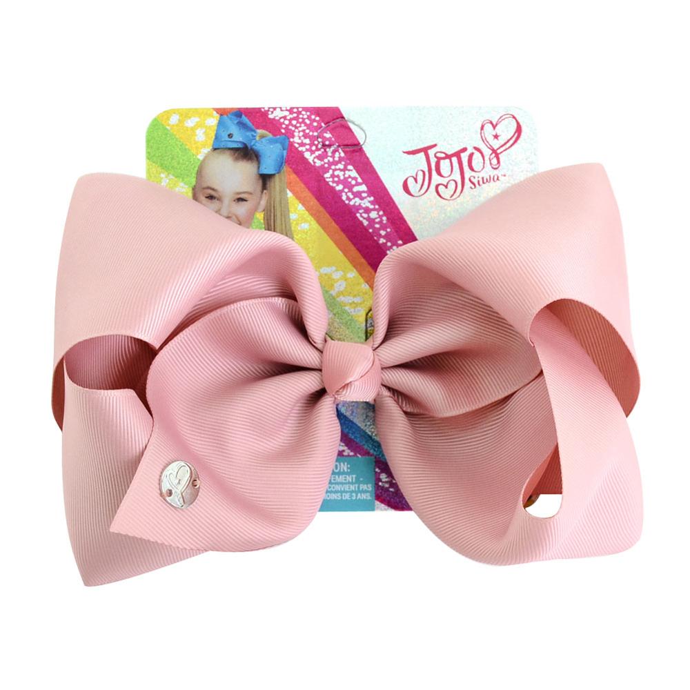 8 tommer store jojo-sløyfer jojo siwa-båndsløyfer med klips for barn jenter boutique solide hårspenner hårtilbehør: 678- j -16