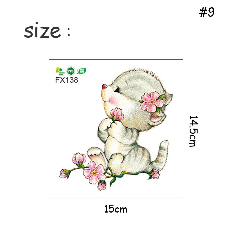 Vandtætte kat toilet klistermærker badeværelse toilet stue boligindretning sød kat mærkat plakat baggrund wallstickers kunst overføringsbilleder: Sølv