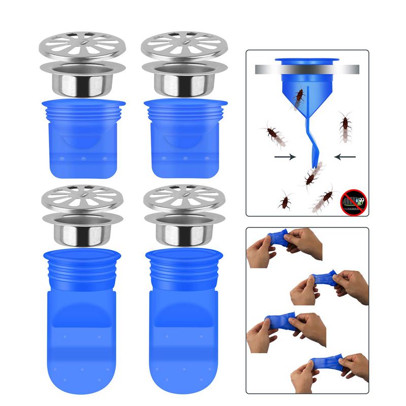 Drain Backflow Preventer 4 Pack, One Way Valve For Pipes Tubes In Toilet Bathroom Floor Drain Seal Resist Smell And Bugs, 1.97 i: Default Title