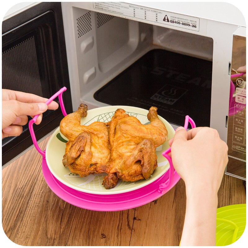 Kitchenware Multifunctional Dish Tray Shelves Microwave Upper and Lower Two-tier Steaming Rack Kitchen Organizing Tray