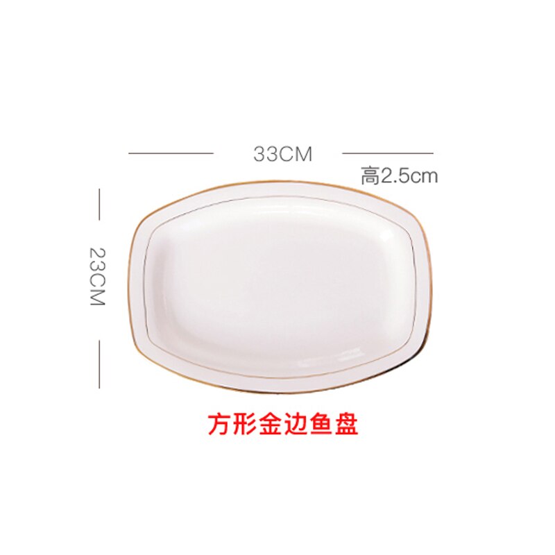 Vis Gevulde Vis Plaat, Huishouden Bone China Europese Stijl Keramische Vis Schotel, grote Rechthoekige Japanse Schotel: 2