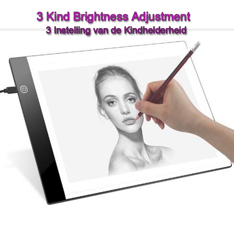 WKDP-tableta gráfica LED iluminada, tablero de dibujo Ultra A4, almohadilla de luz, libro de bocetos, tablero de copia en blanco, lienzo para pintar