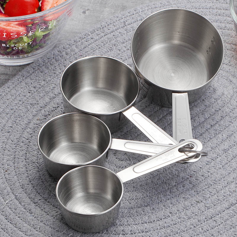 WORTHBUY Stainless Steel Measuring Cup Kitchen Measuring Spoon Scoop For Baking Tea Coffee Kichen Accessories Measuring Tool Set