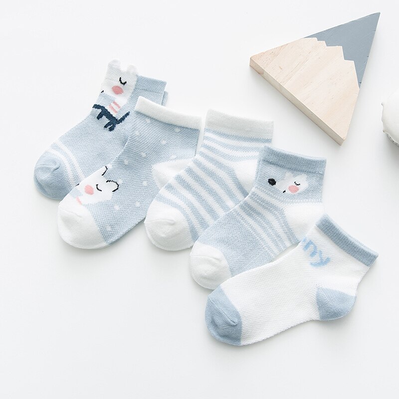 5 Paren/pak Baby Peuter Sok Vos Patroon 0-24M Mesh Katoen Zomer Sokken Voor Pasgeborenen Baby Meisje Sokken baby Sokken Voor Baby Jongens