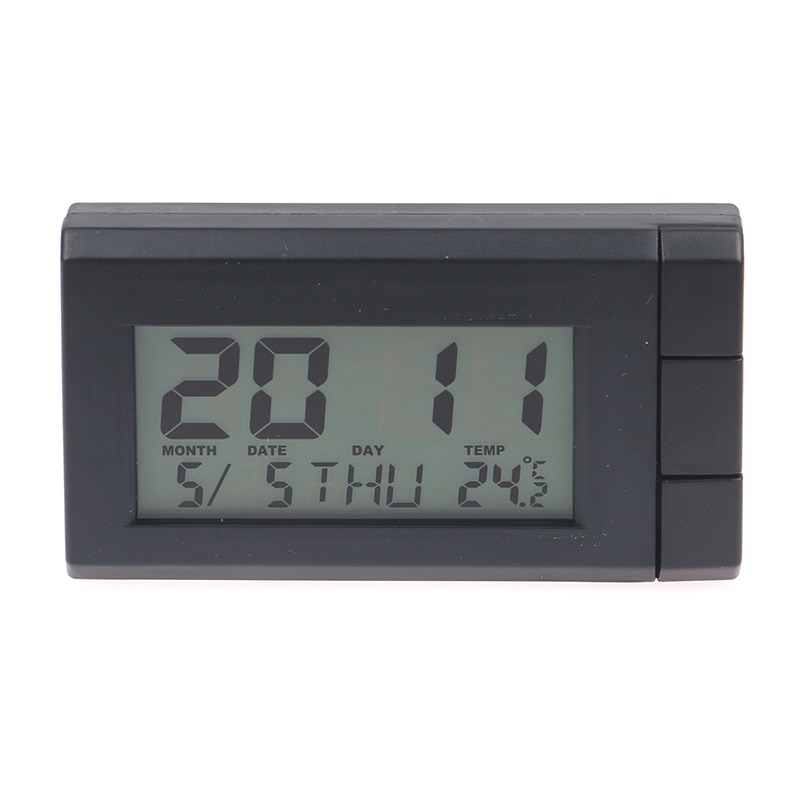2 In 1 Auto Lcd Digitale Display Klok En Temperatuur Auto Horloge Thermometer