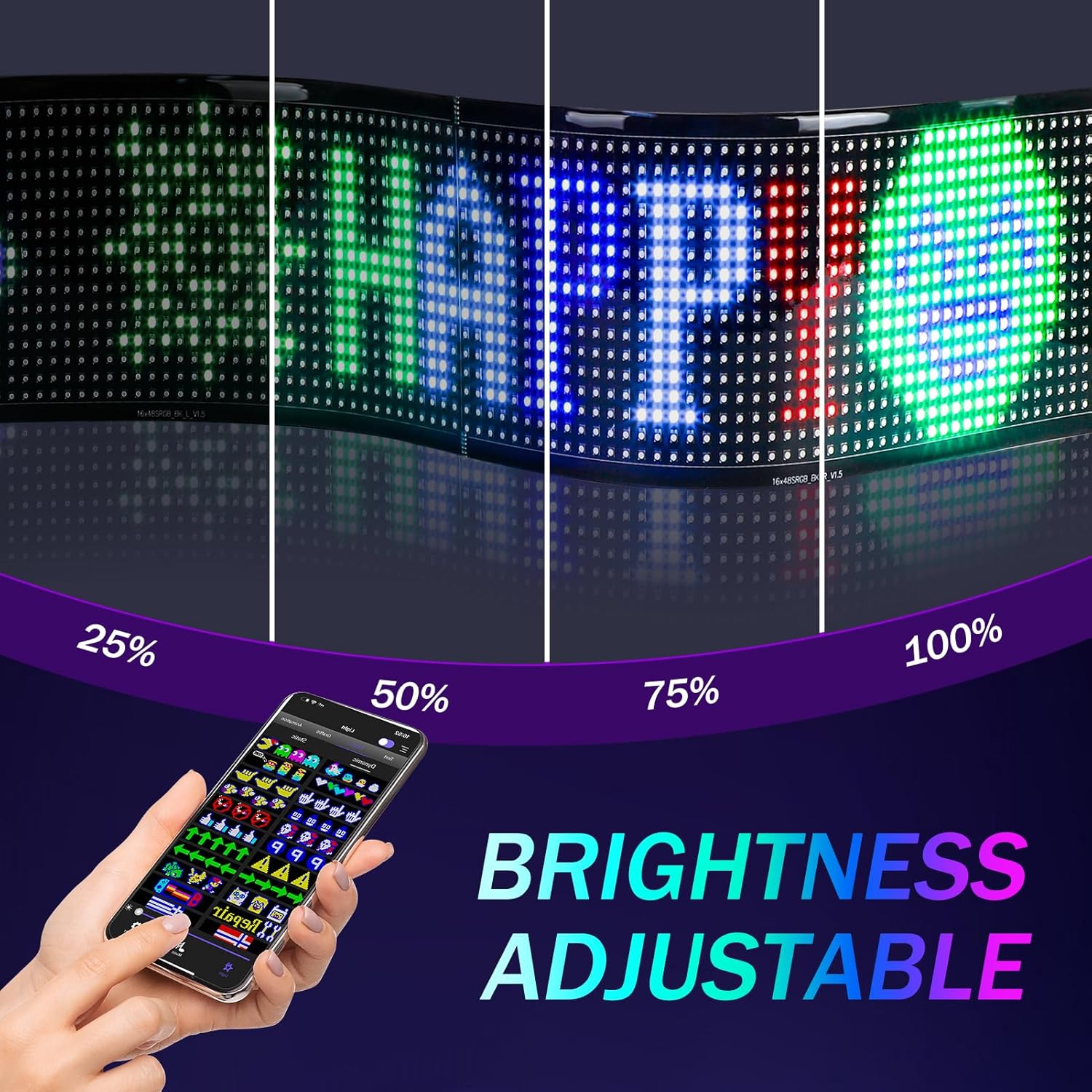 USB-Display, programmierbares LED-Schild, flexible Bluetooth-APP-Steuerung, individuelle Textenmuster-Animation, Scrollen für Auto, Tür