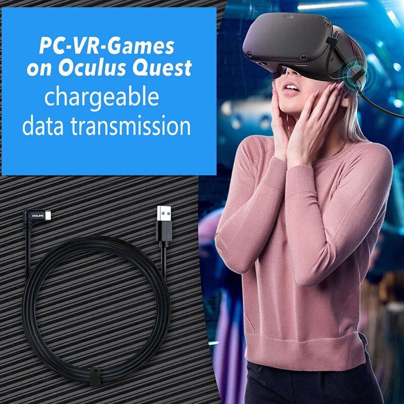 for Oculus Quest 2 Link Cable 10Ft USB C High Speed Data Transfer Fast Charging Cable Headset Gaming PC Accessories