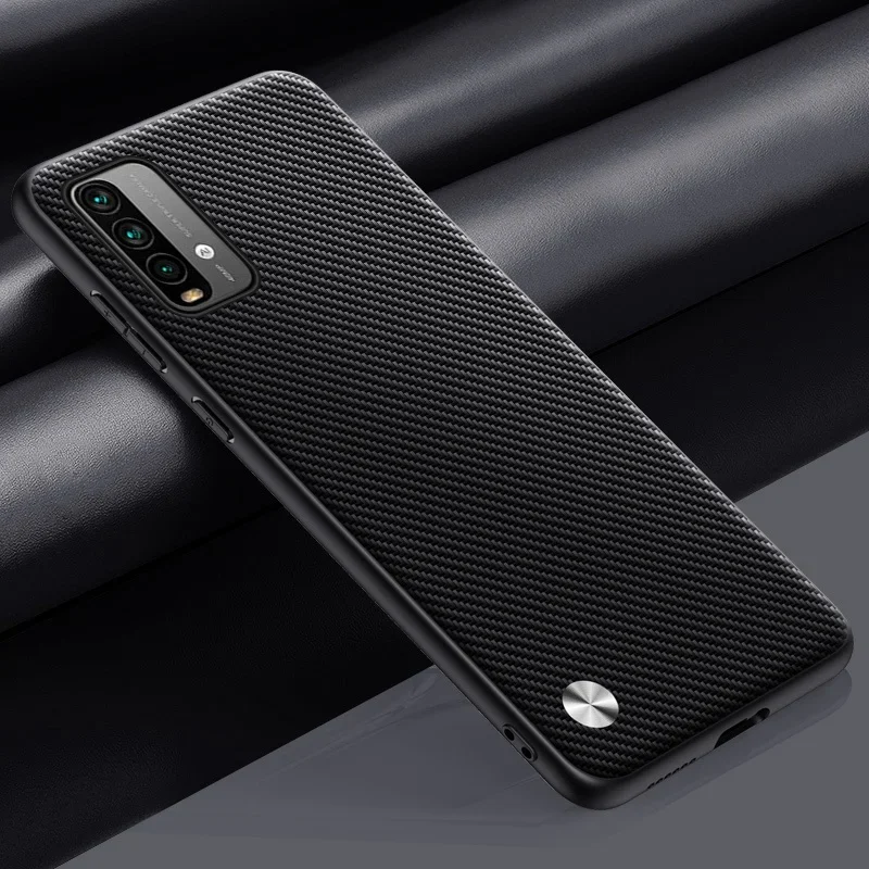 Étui en cuir PU de luxe pour Xiaomi Redmi 9T, Note 9T, 256, housse en silicone, protection antichoc, coque de téléphone pour Redmi 9, 9A: ABS / Marron