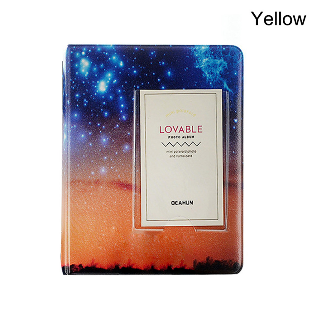 1 Pcs Fotoboek Album 64 Zakken 3 Inch Opslag Naam Kaarthouder Voor Instax Mini J2Y: yellow