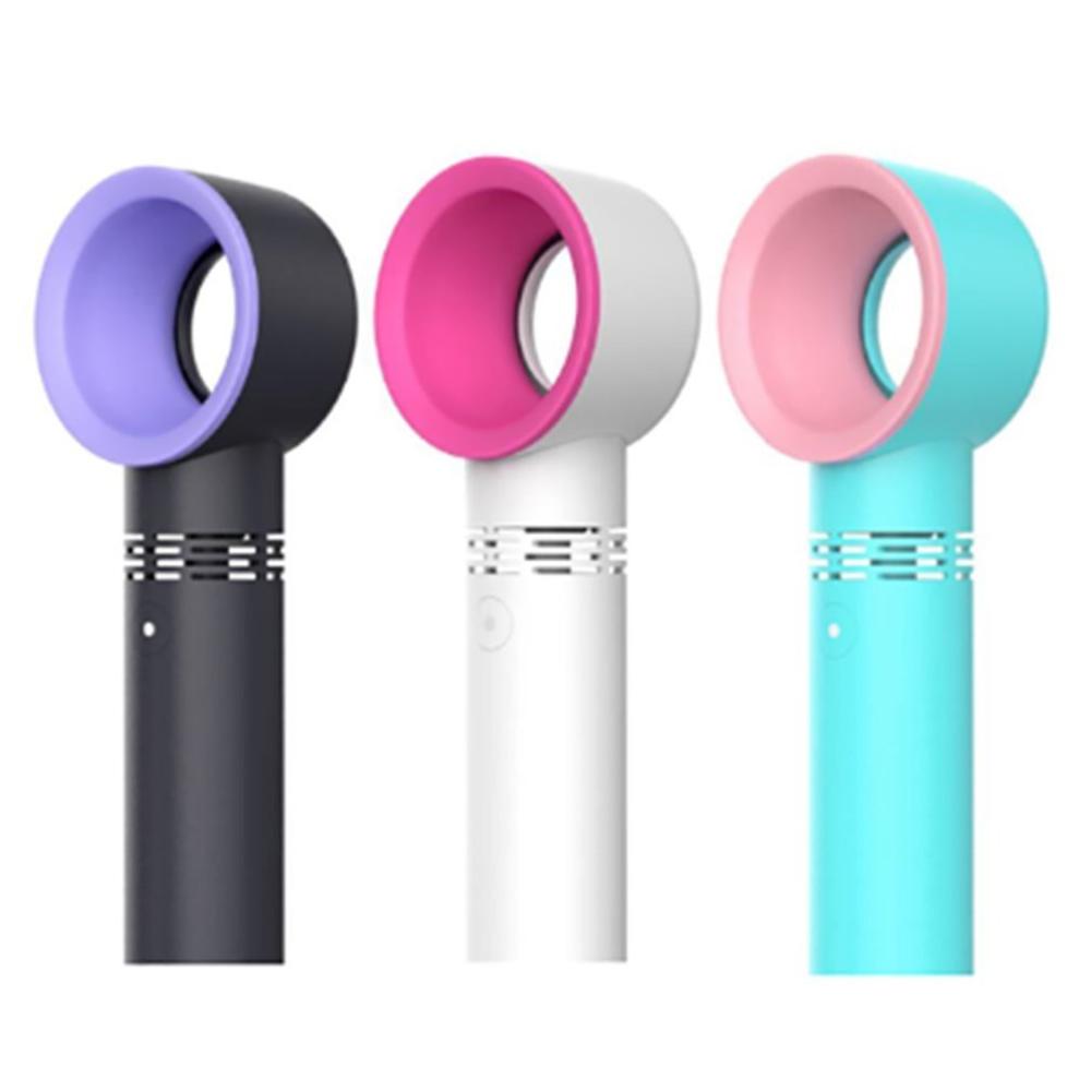 USB Oplaadbare Draagbare Bladeless Fan Handheld Mini Luchtkoeler Geen Blad Handy Fan Met 3 Ventilator Snelheid Niveau LED Indicator