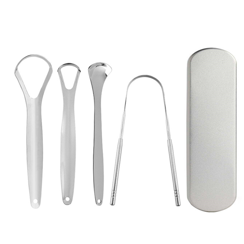 Stainless Steel Tongue Scrapper with Case，Tongue Scraper Cleaner for Adults & Kids Oral Hygiene Scrapper Cleaning Tools: Light Purple