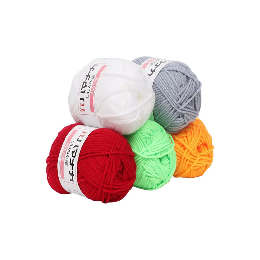 5 balls/lot Natural Silk Milk Cotton Yarn DIY Handmade Thick Yarn For Knitting Baby Wool Crochet Yarn Weave Thread: D