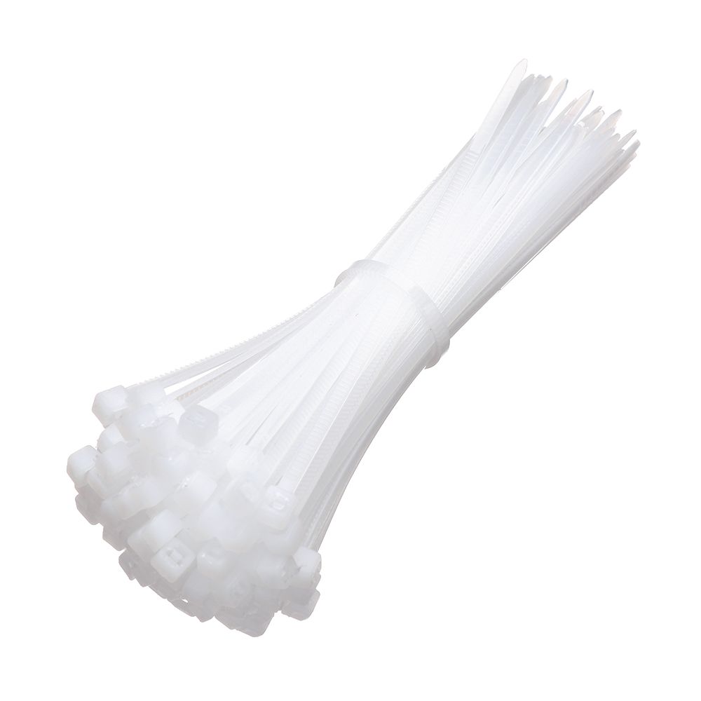 100pcs Self-Locking Nylon Wire Cable Zip Ties Cable Ties Organiser Fasten Cable Ties assorted Industrial Supply Fasteners: White