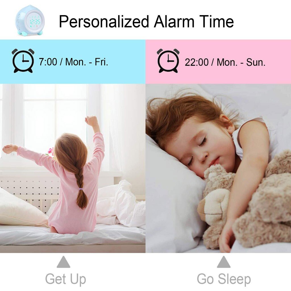 Proking freundlicher Wecker Digitale Sonnenaufgang Simulator Schlafzimmer freundlicher LED Farbe Ändern aufwachen hoch Uhr Thermometer Bunte