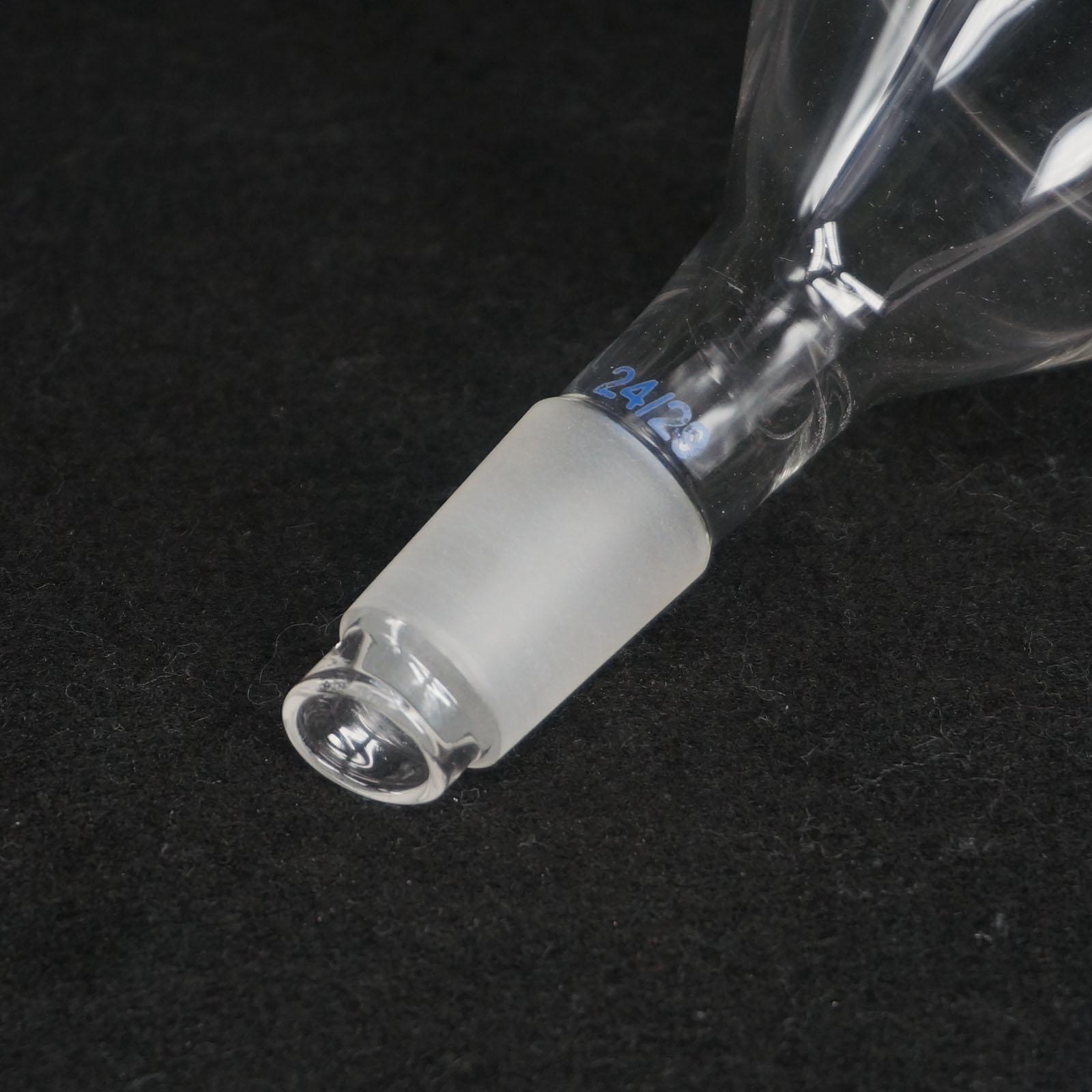 Embudo de laboratorio de vidrio cónico con junta de tierra de 100mm de diámetro 24/29, cristalería química