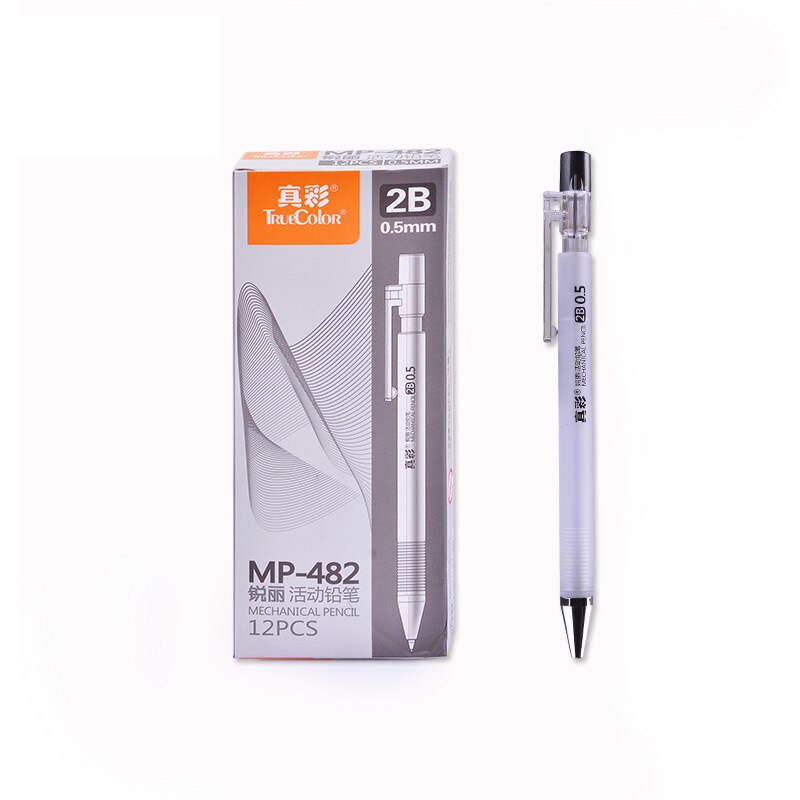 Lápices mecánicos de 0,5mm y 0,7mm, caja de 12 unidades, lápiz de dibujo automático, porta-mina para oficina y escuela, material de papelería
