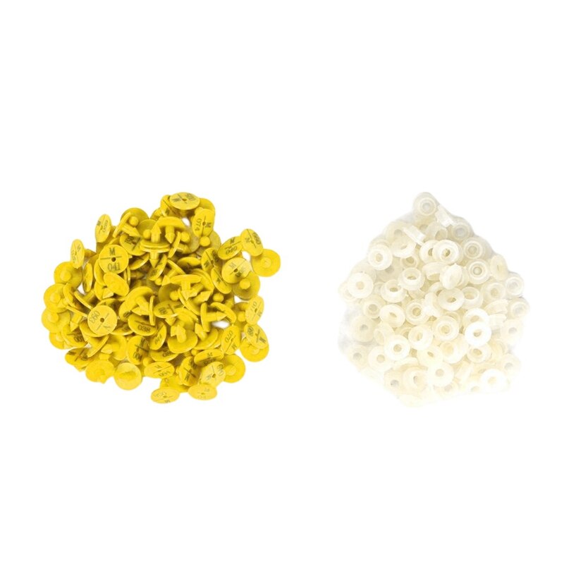 100 Stuks Plastic Dier Vee Oormerk Voor Konijn Vos Hond Marker Label: YELLOW