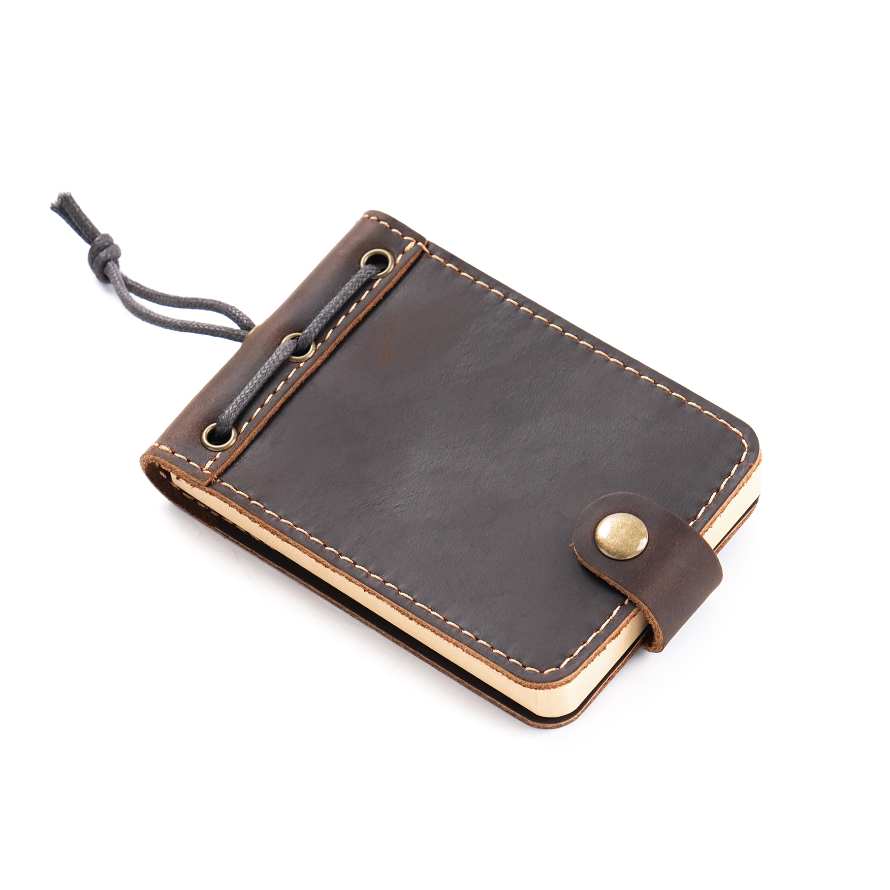 Vintage handgemaakte mini notebook planner echt leer retro schattig dagboek dagboek draagbare notitieblok schetsboek organisator briefpapier: Chocolade