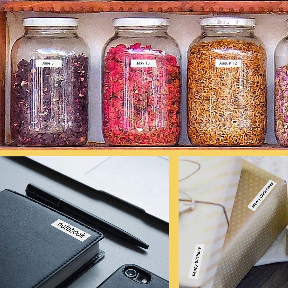 6 stück letratag nachfüll-etikettenbänder für dymo etikettendrucker , 91331 4m x 12mm etikettenbänder für dymo etikettendrucker