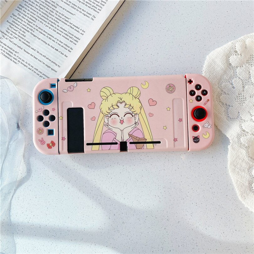 Arco Iris de unicornio piel TPU suave funda protectora para Nintendo Switch NS controlador de alegría-Con protección completa Carcasa Trasera cubierta: A