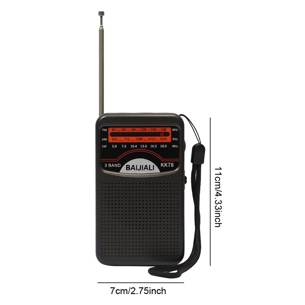 Radio AM FM portatile Ricevitore portatile di alta qualità Altoparlante incorporato con cuffie standard da 3,5 mm Radio di emergenza: Rosso