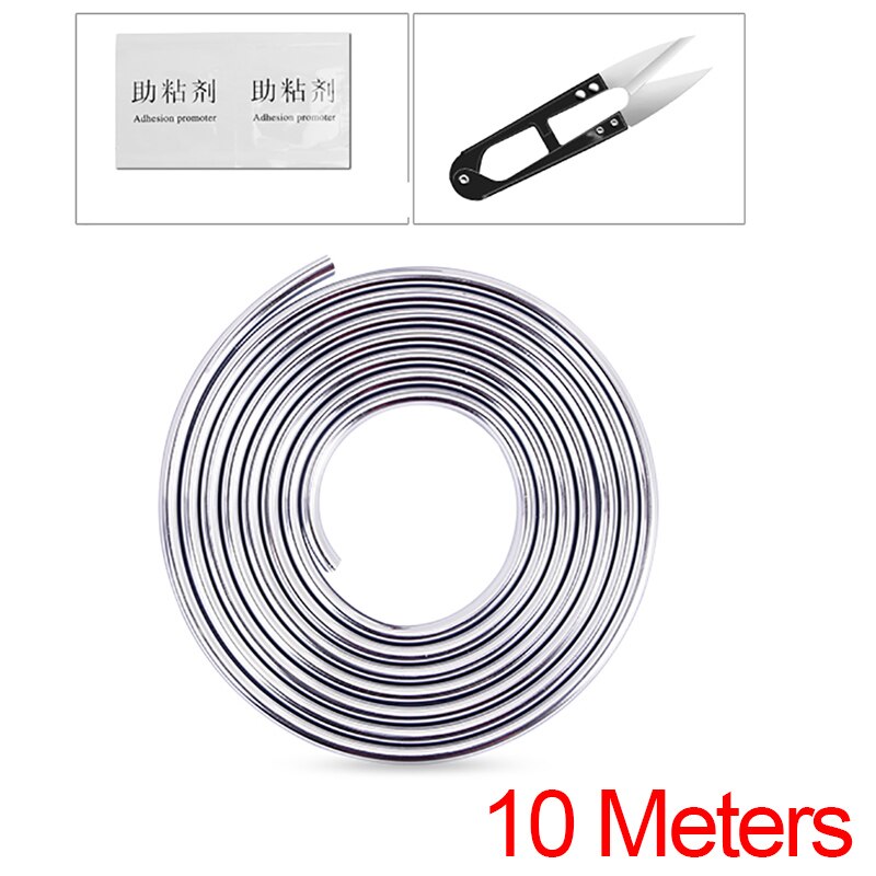 10 metrin auton ovensuoja koristelista auton oven reunalista automaattinen törmäyksenestolista koristelista auton muotoilutarvikkeet: 10 metriä hopeaa