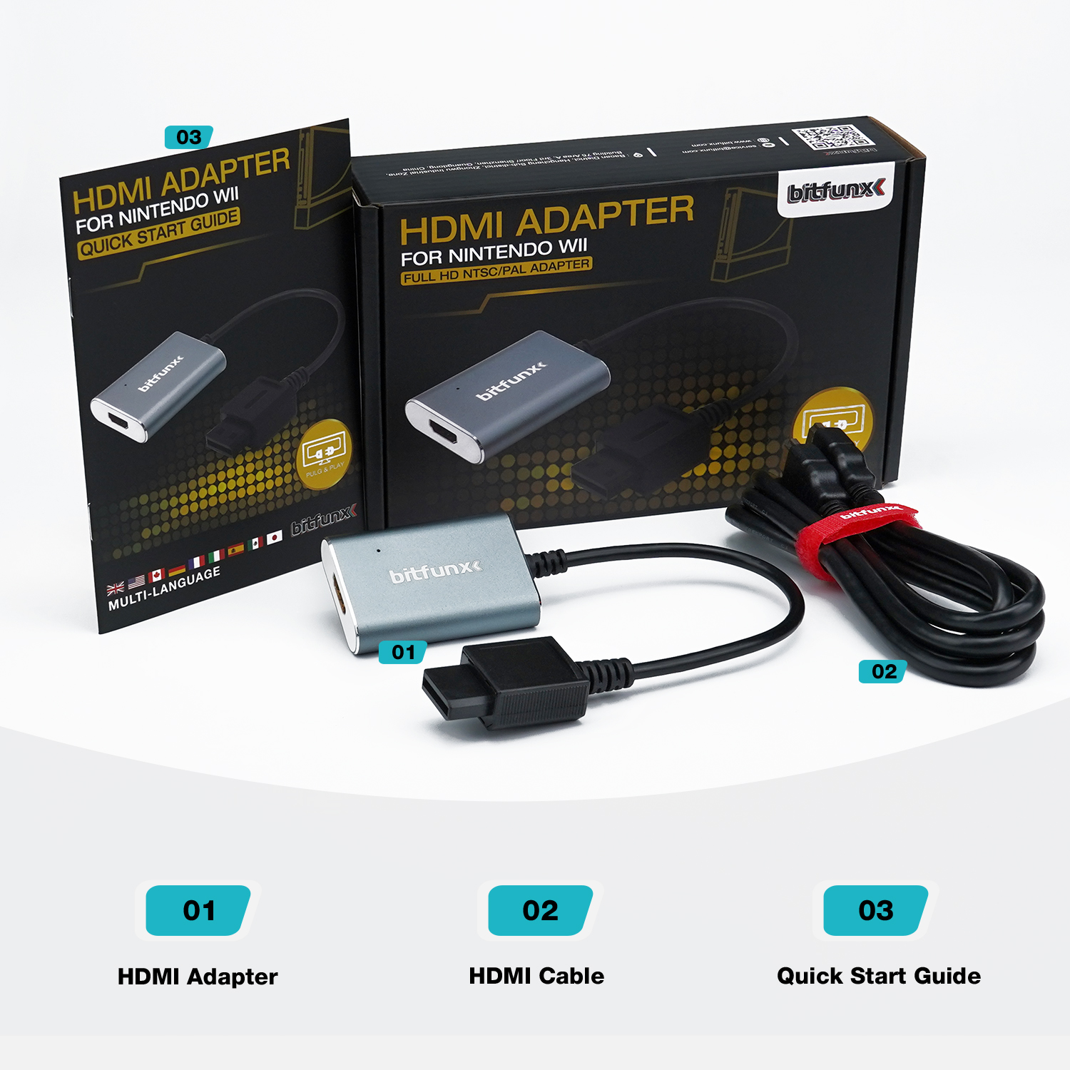 Bitfunx Hdmi Converter Adapter Voor Nintendo Wii Retro Game Console Component Signaalingang Hdmi Output Verbeterde Gaming Visuals