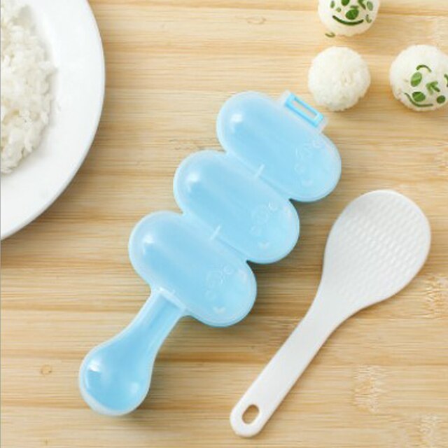 Molde para Sushi molde bola arroz triángulo molde para Sushi arroz molde Diy cocina Diy Sushi herramienta Sushi molde forma Onigiri molde para Sushi Stamper: Blue