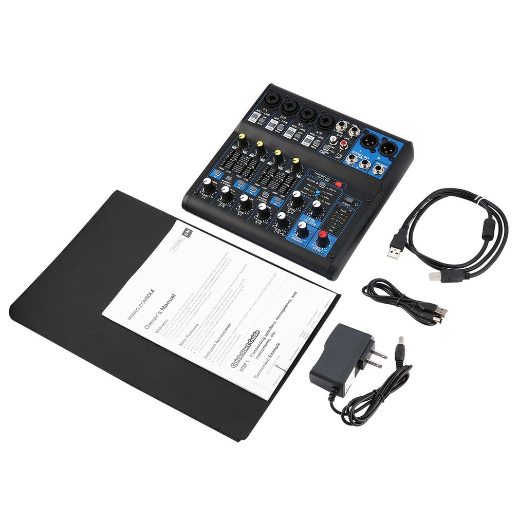 8 Channel DJ Mixer Audio Power Mixing Amplifier digital mixer USB Slot 16DSP +48V Phantom Power US Plug