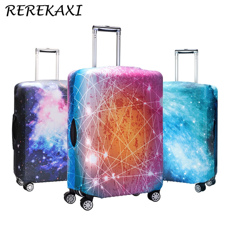 REREKAXI Star Sky 3D Print Travel Luggage Trolley Elastic Protective Cover for Trunk Case Apply to 18''-32'' Suitcase Cover