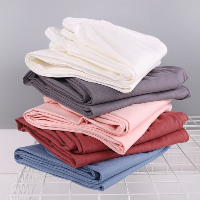 Tunna lösa plus size pyjamasbyxor 100%  bomull dam sovunderdel stickad bomull sommarbyxor dambyxor
