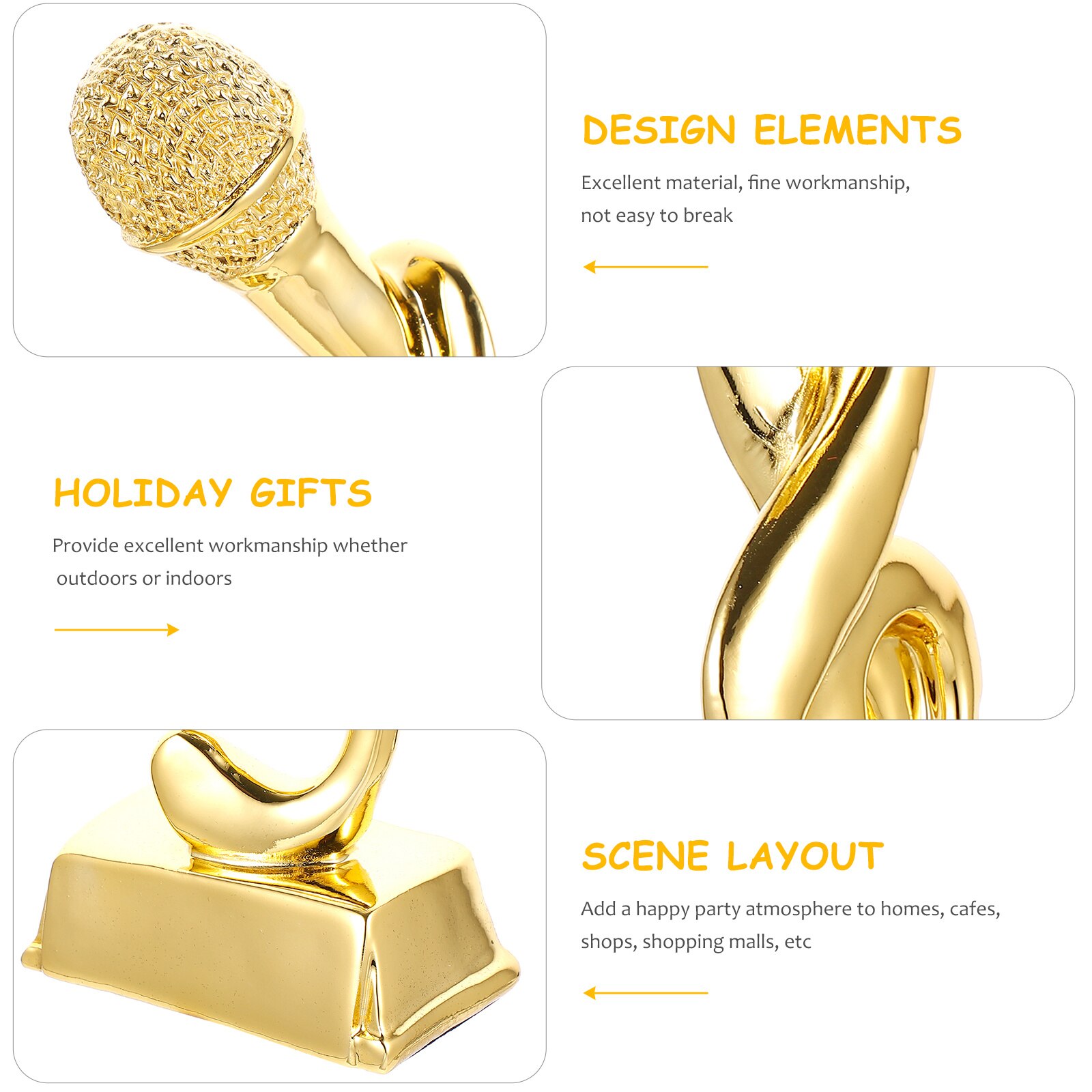 Note Trofee Microfoon Note Trofee Mooie Veilig Duurzaam Licht Decoratieve Trofee Contest Trofee Voor Wedstrijd