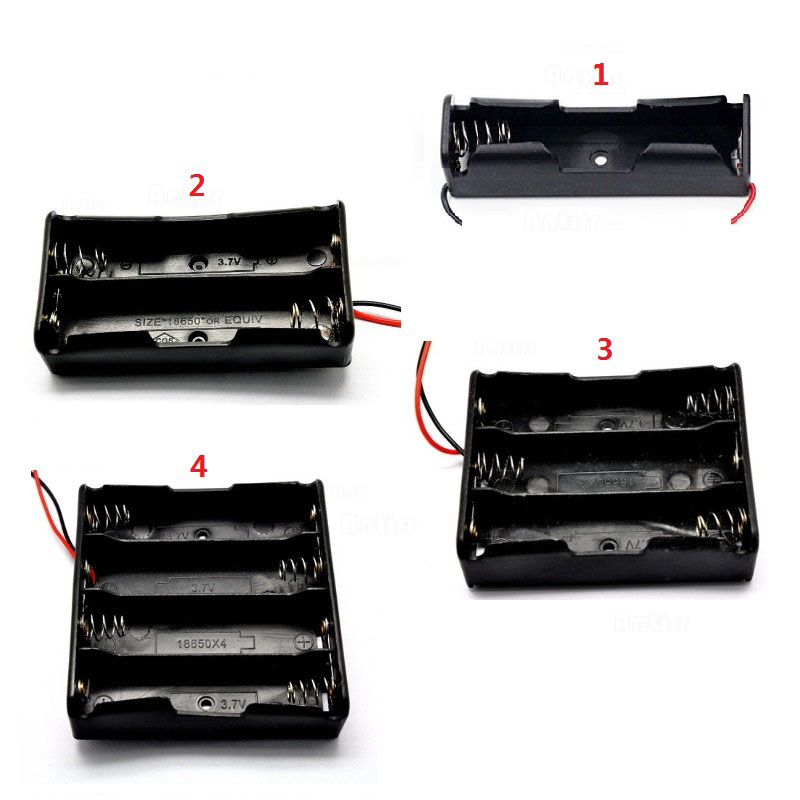 18650 Cell Batterij Houder Opbergdoos Case 1X2X3X4X18650 Diy Open Draad Pins