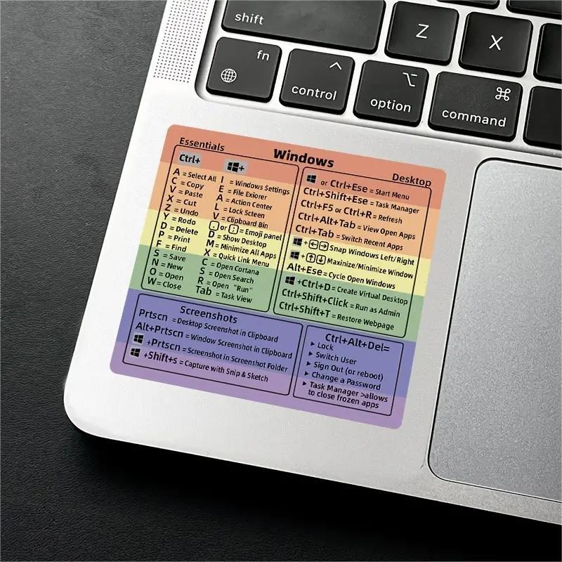 Windows + Word/Excel Quick Reference Guide Keyboard Shortcut Stickers, Laptop Keyboard Shortcuts Stickerss No-Residue Vinyl