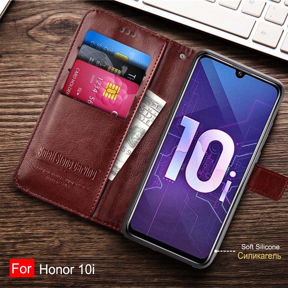 Coque de téléphone à rabat en cuir, 6.21 pouces, étui en silicone pour Huawei Honor 10i 10i