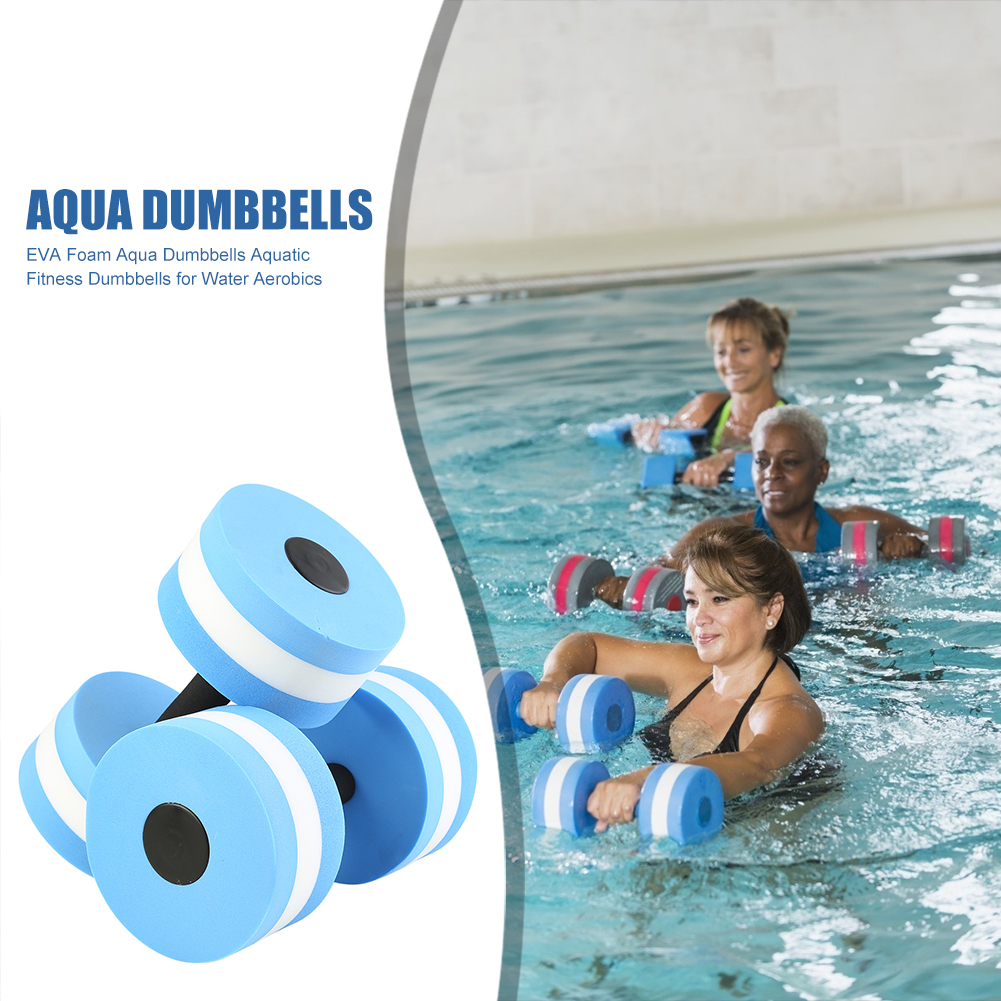 EVA Foam Aqua Dumbbells for Water Aerobics Aquatic Fitness Exercise Set of 2 for Swimming Beach Water Sports