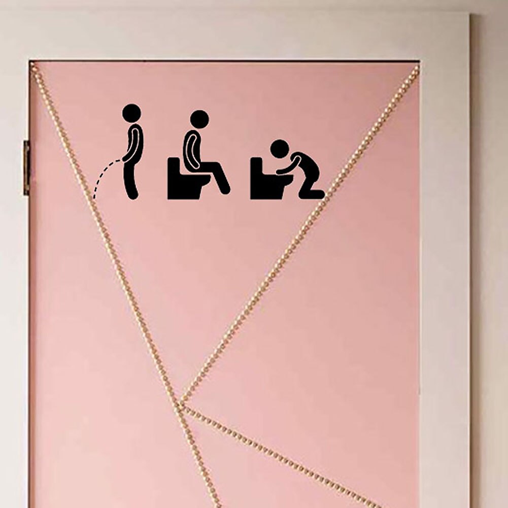 Economical Toilet Door Stick Funny Bathroom Icon Toilet Door Wall Art Vinyl Decal Sticker Removable Home Decoration