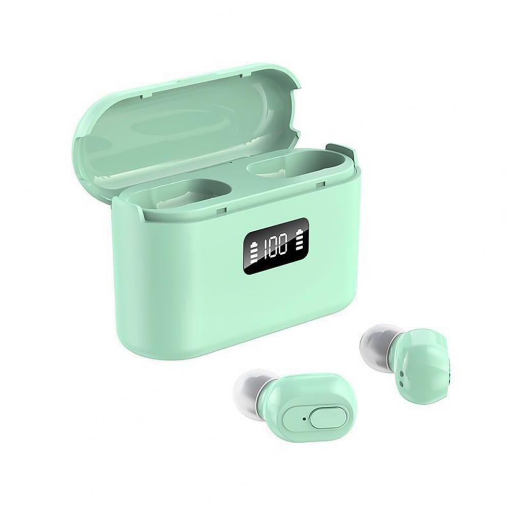 J21 TWS Wireless headphones 5.1 Earphone Noise Cancelling Headset Stereo Sound Music In-ear Earbuds For Android IOS smart phone: Green