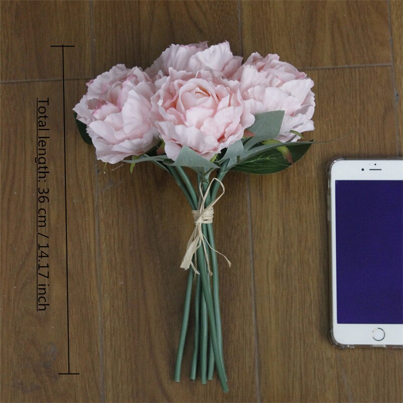 Kunstmatige Boeket Peony Rose Zijde Bruid Boeket Decor Bruiloft Slaapkamer Thuis Bloem Muur Materialen Valentijnsdag