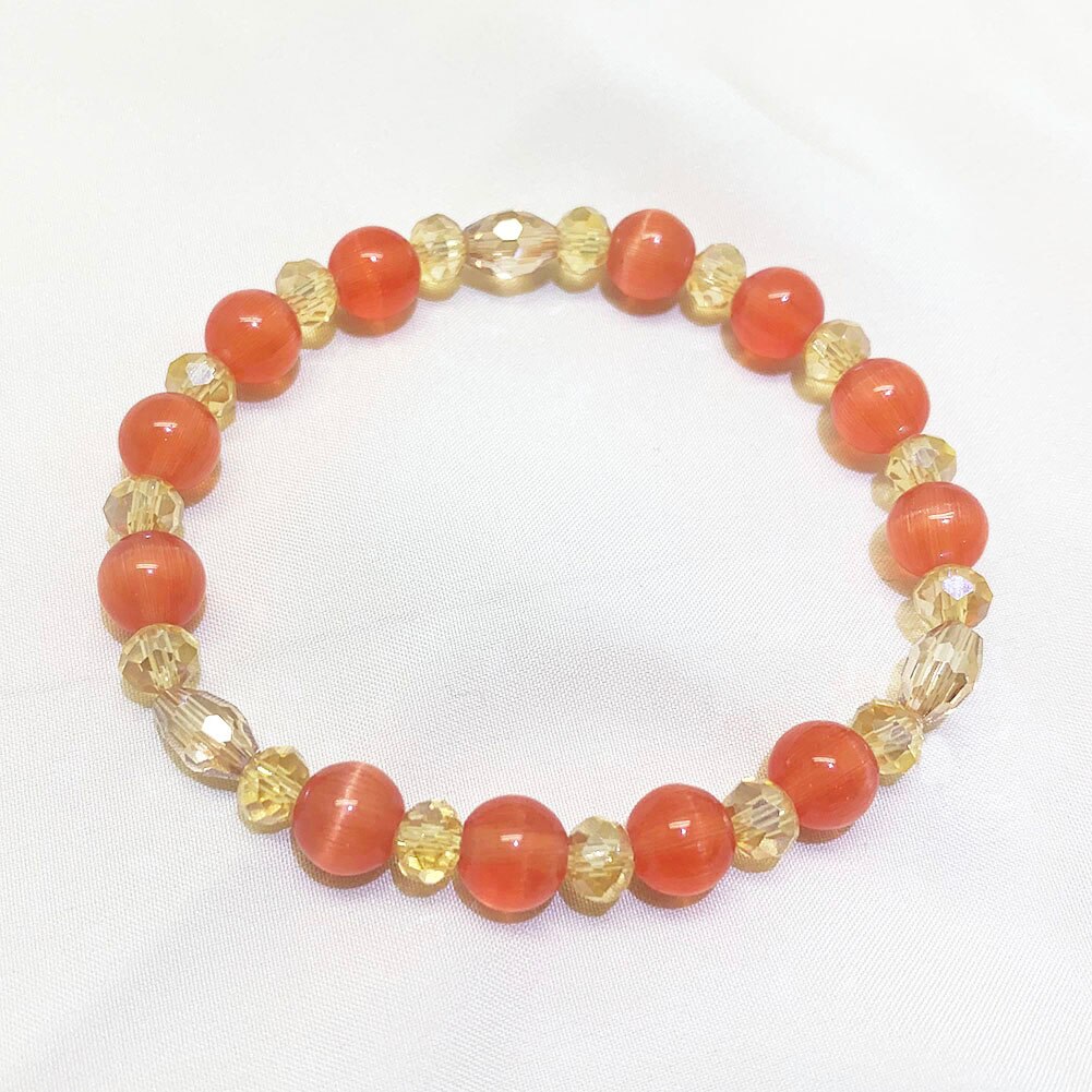 Neue Charme 6 MM Glas Perlen Armbinde Multi-farbige Schmuck für Frauen Handgemachte Runde Armbinde Armreif: rot