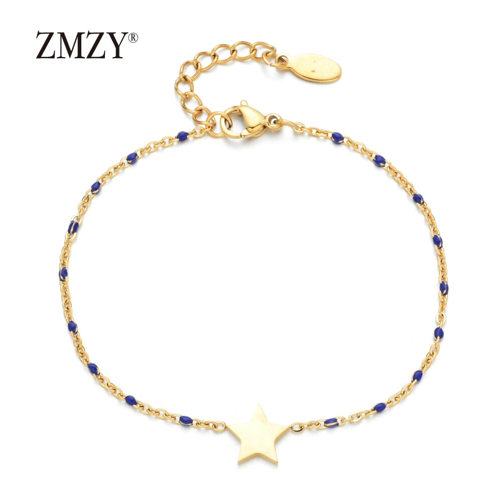ZMZY Oro Colore Star Braccialetti con ciondoli Per Le Donne di Modo Del Braccialetto Regolabile Pulseira Gioielli In Acciaio Inossidabile del Commercio All'ingrosso del Regalo: blue