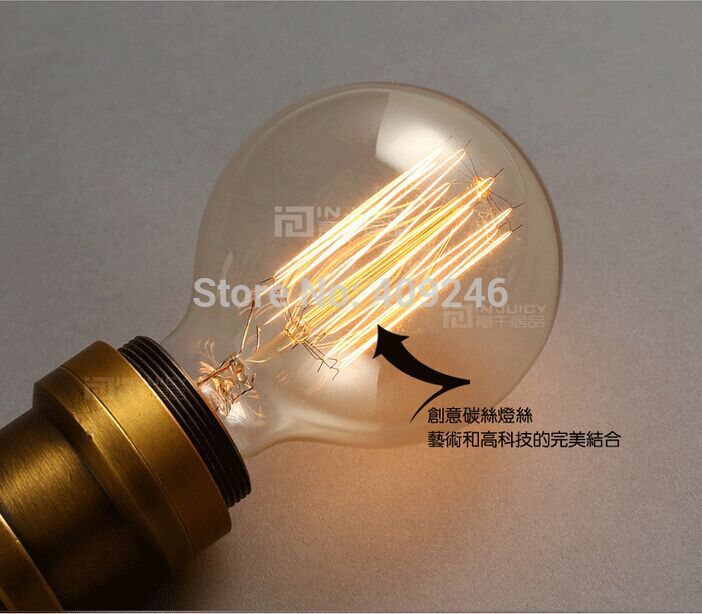 Loft industriell amerikansk industri speciallampor lyktor edison glödlampa  g95 e27 40w halogenlampa