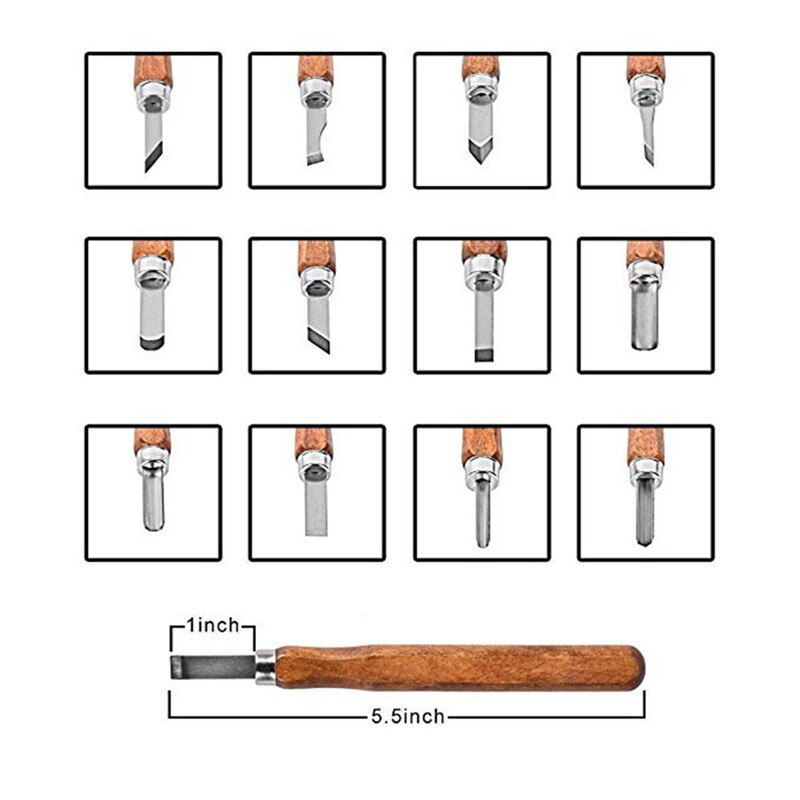 12 PCS Wood Carving Hand Chisel Set Kit Woodworking Tools Perfect For Beginner Chisel DIY Detailed Hand Tools