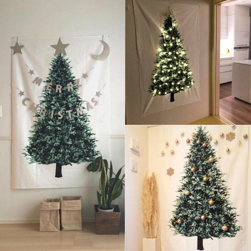 Sapin de noël pin accrocher tissu décor mural tissu décoration de noël pour la maison petit frais fond Simple tapisserie