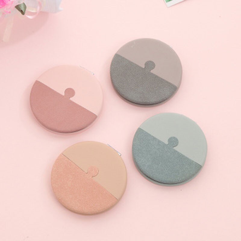Petit miroir rond en cuir | Patchwork Double face, miroirs pliants cosmétiques portables, miroirs décoratifs